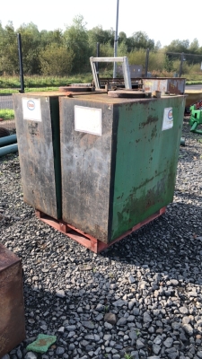 2 Rectangular steel oil tanks