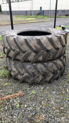 580/70 x 38 uniroyal rear tractor tyres, one with tube