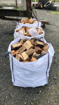 3 tote bags of firewood