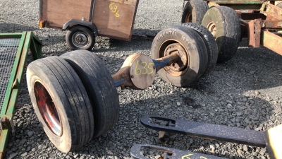 Low loader twin wheeled axel complete with wheels