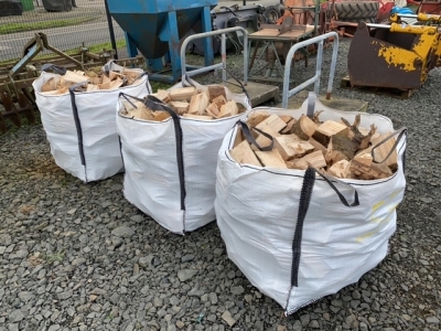 3 tote bags of firewood