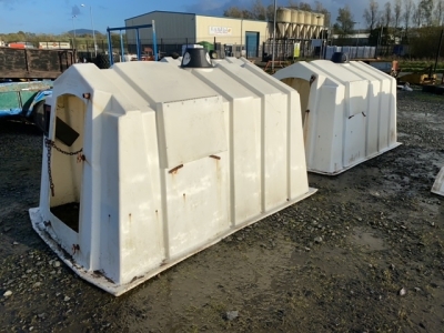 2 American single calf hutches