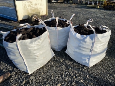 3 tote bags of peat