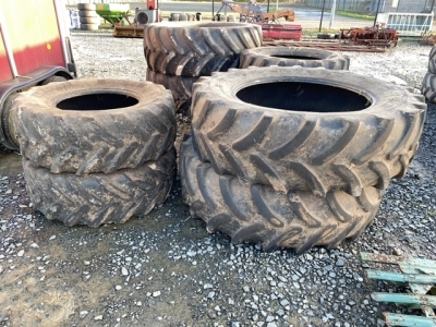 Full set of tractor tyres backs- 480/70/R38 fronts - 420/70/R24