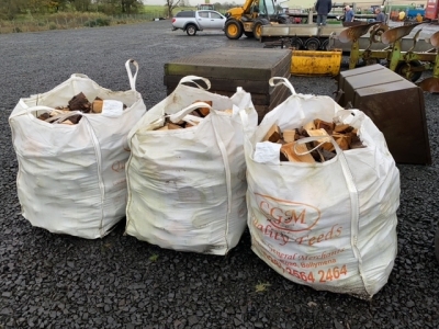 3 tote bags of firewood