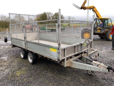 2008 Trail Tec 14x6 trailer, mesh sides, aluminium floor, brakes and lights working