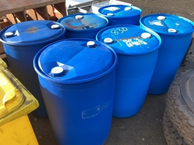 6 blue barrels