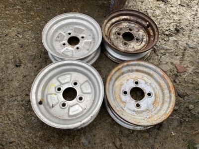 4 x 10inch trailer rims, 2 new 2 second hand