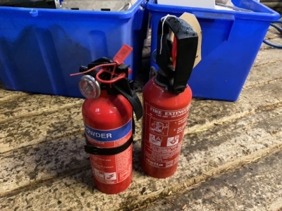 2 small fire extinguishers