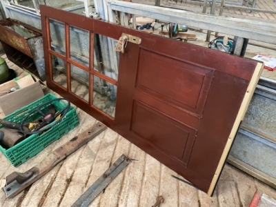 Wooden door with glass