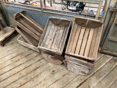 Job lot of old potato boxes