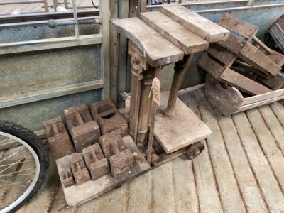 Set of old scales with all the weights