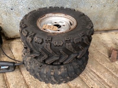 2 Front Tyres & Rims for Quad