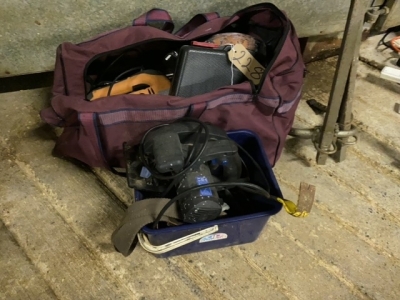 Bag in box lot sander jigsaw books etc