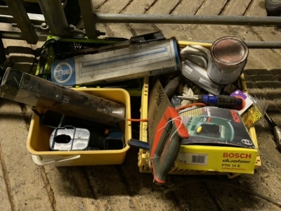 3 Tubs of Misc Items Saw Drill Part etc