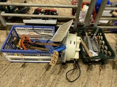 2 tubs of tools etc + wallpaper stripper