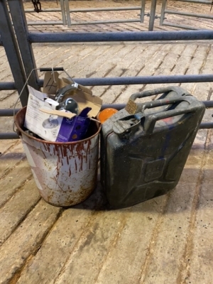 Drum of nails, Jerry Can, new trailer hitch + beacon