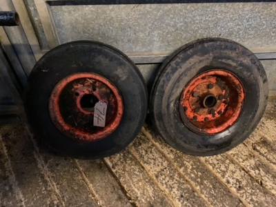 2 5 stud rims + tyres 70/85-10 off a trail mower