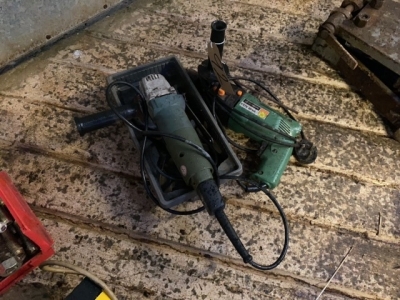 Small angle grinder + hitachi drill