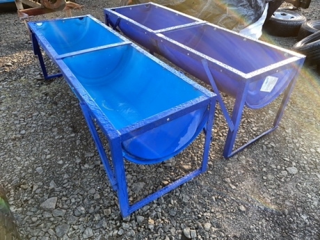 2 x blue cattle feed troughs