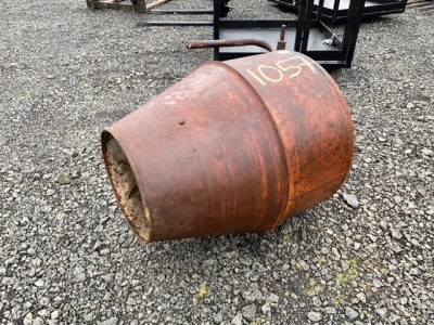 PTO driven cement mixer with hydraulic top link chain is off