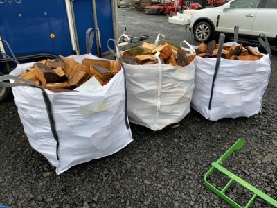 3 tote bags of firewood