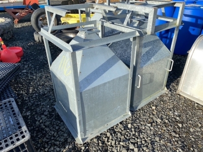 2 x galvanised bins