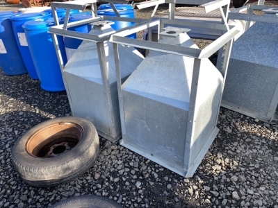 2 x galvanised bins