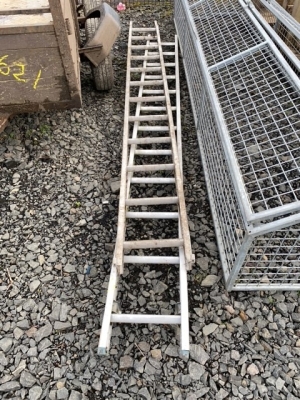 Set of aluminium extension ladders