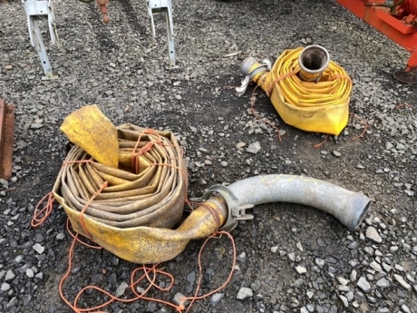 50m of flat 6' hose with galvanised bend and galvanised joining connection and tanker connection