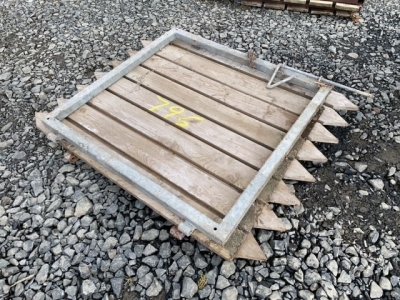 2 x galvanised framed garden gates approx 6ft wide