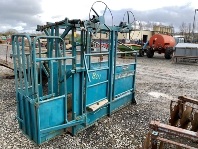 Morris cattle crush with hoof paring attachments