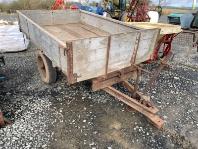 Vintage self tip wooden trailer with sides factory built