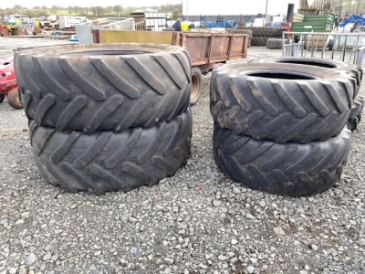 Michelin rear and front tyres, 650-65-R38 x2, 540-65-R28 x2