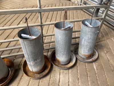 3 x large chicken feeders