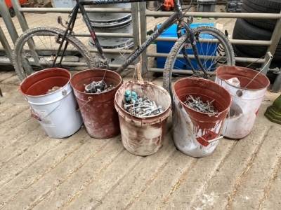 5 x buckets of bolts etc
