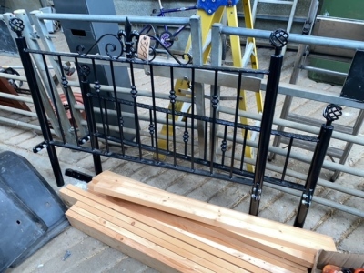 Rotiron double bed ends with angle and timbers