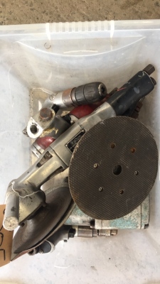 Box lot of air tools