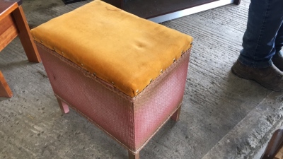 Wicker storage stool