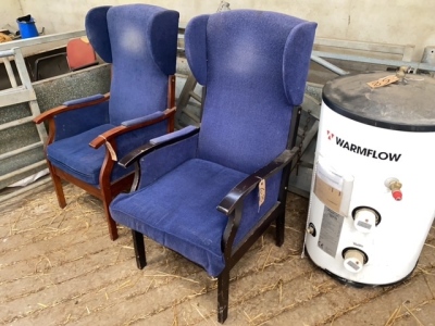 Blue chair black frame