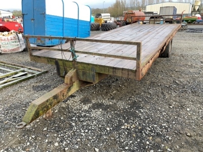 20ft x 7'6" flat trailer single axle twin wheel, new wheel bearings, led lights and new floor