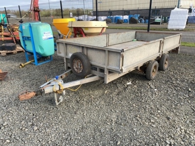 12 x 5'6" flat bed trailer with sides light working and spare wheel