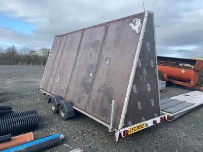 Advertising trailer on twin axles