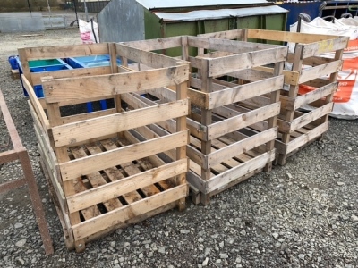 3 x wooden crates