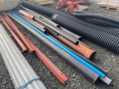 Selection of various lengths and diameters of plastic piping