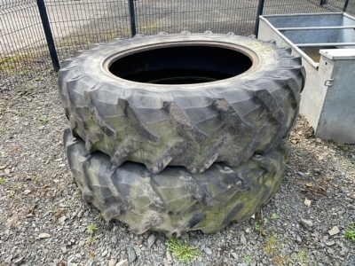 2 x rear tractor tyres 16.9-38