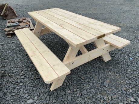 White wood picnic table suitable for painting