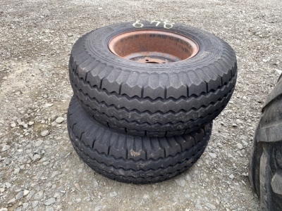 2 x trailer wheel and tyres 11.5-80-15.3