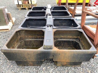4 x double plastic water troughs
