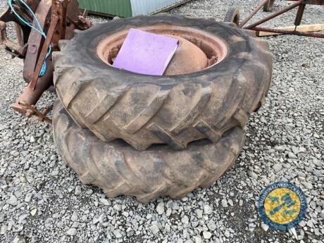 2 x Massey Ferguson rims & tyres 10-28